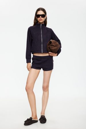 BLOOM KNIT SHORT - FOREST STRIPE