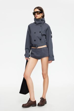 BLANC CROPPED TRENCH - OLIVE