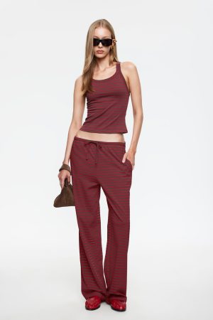 LUCKY CAMI - CHOCOLATE WINE STRIPE