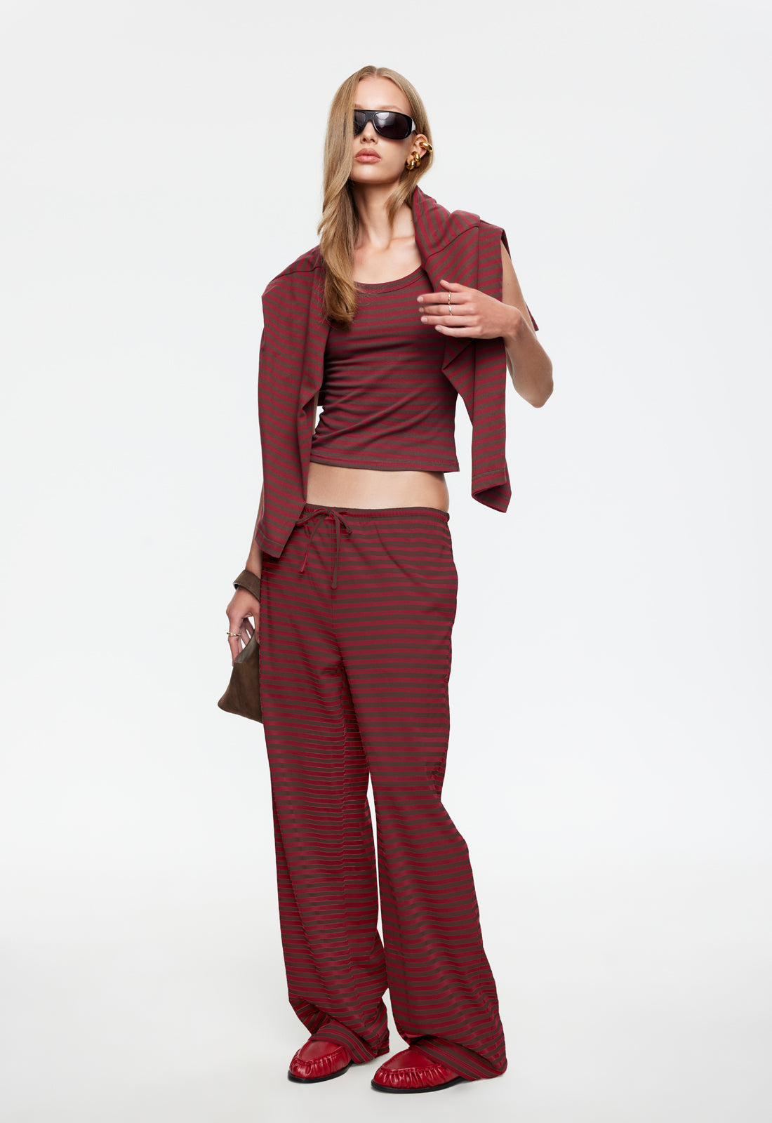 BLOOM PANT - CHOCOLATE WINE STRIPE - Image 3