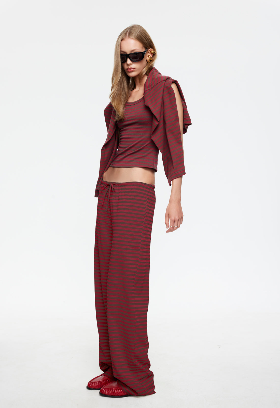 BLOOM PANT - CHOCOLATE WINE STRIPE - Image 4