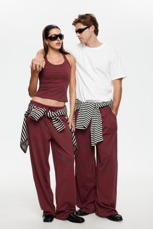 BLOOM PANT - CHOCOLATE WINE STRIPE