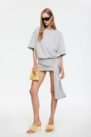 BLOOM SKORT - ASH STRIPE